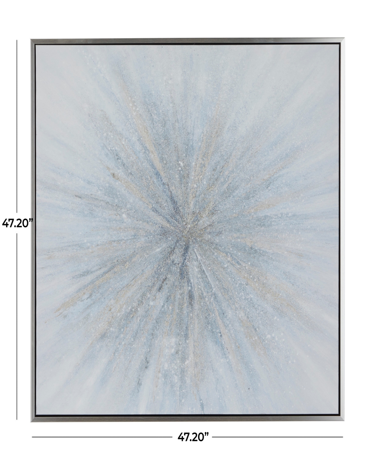 Rosemary Lane Canvas Radial Starburst Framed Wall Art with Silver-Tone Frame, 47