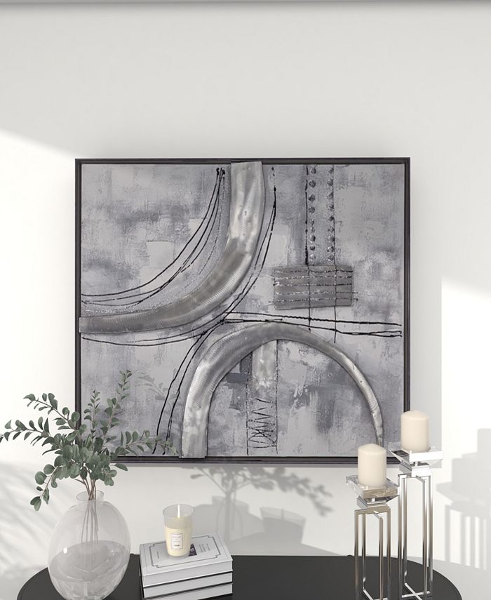 Rosemary Lane Canvas Abstract Framed Wall Art with Black Frame, 40" x 2