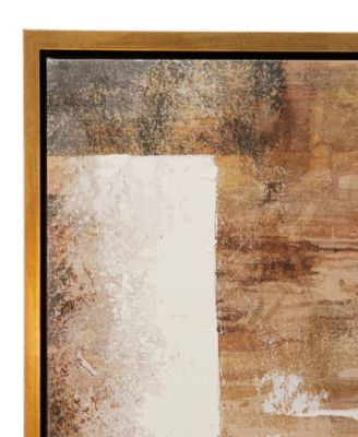 by Cosmopolitan Canvas Abstract Framed Wall Art with Gold-Tone Frame, 36" x 2" x 47"