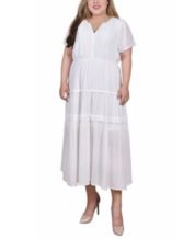 White Midi Plus Size Dresses for Women - Macy's