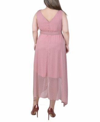 Plus Size Sleeveless Wrap Chiffon Dress