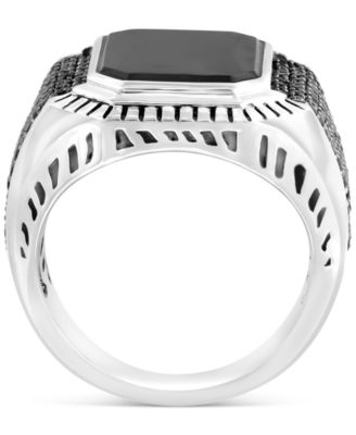EFFY&reg; Men's Onyx & Black Spinel Statement Ring in Sterling Silver