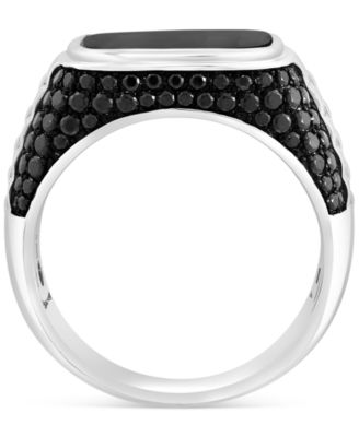 EFFY&reg; Men's Onyx & Black Spinel Two-Tone Ring in Sterling Silver & Black Rhodium-Plate