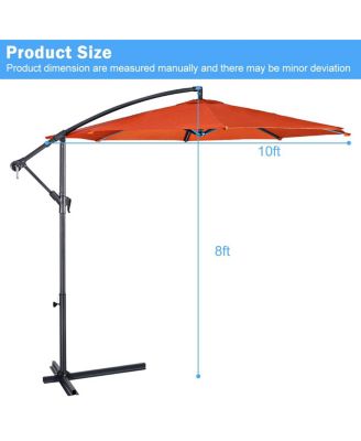 10 Ft Hanging Umbrella Patio Sun Shade Offset Outdoor Market Cross Base