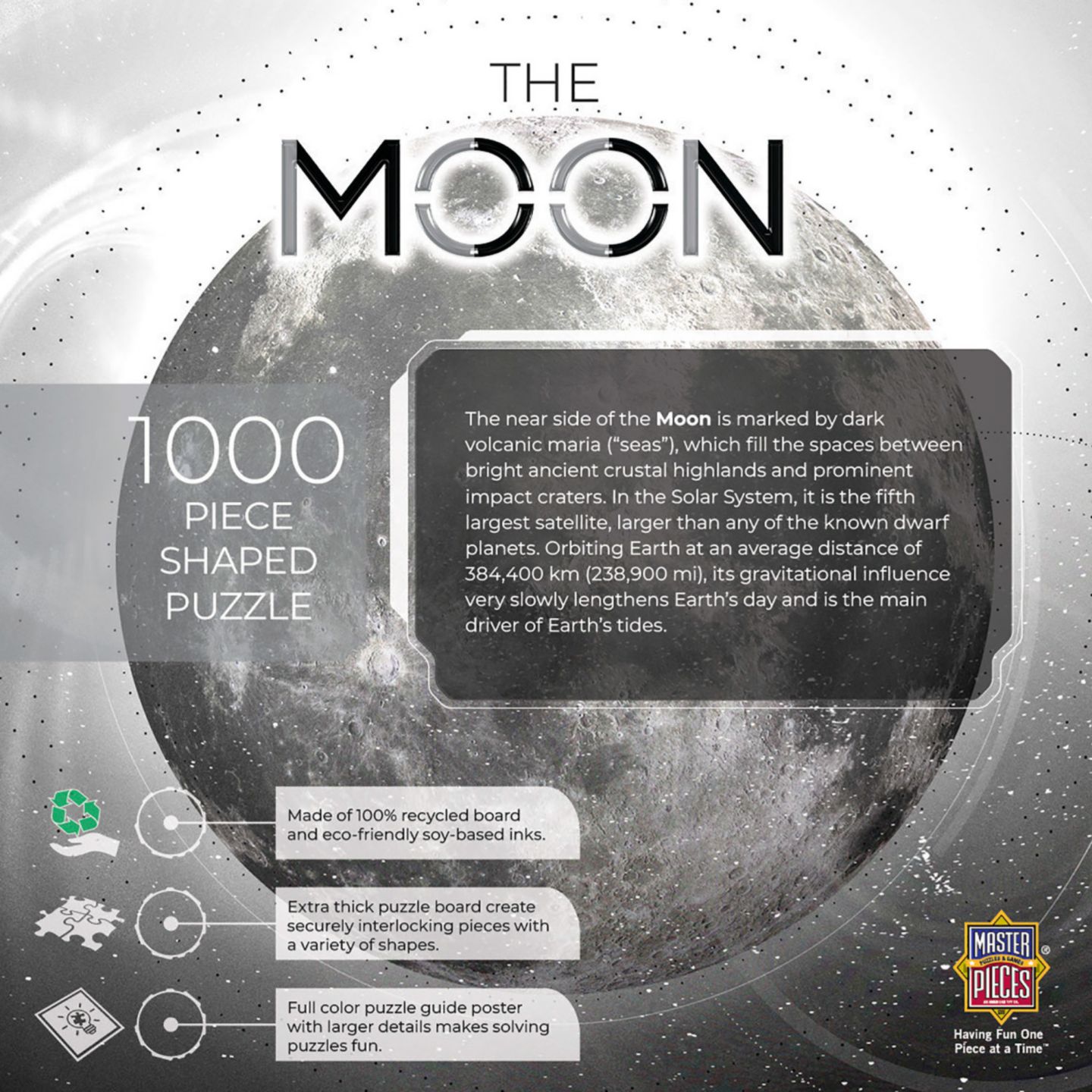Детский пазл MasterPieces Puzzles The Moon 1000 Piece Round Puzzle, Ages 14+, цвет: Разноцветный — фото 3