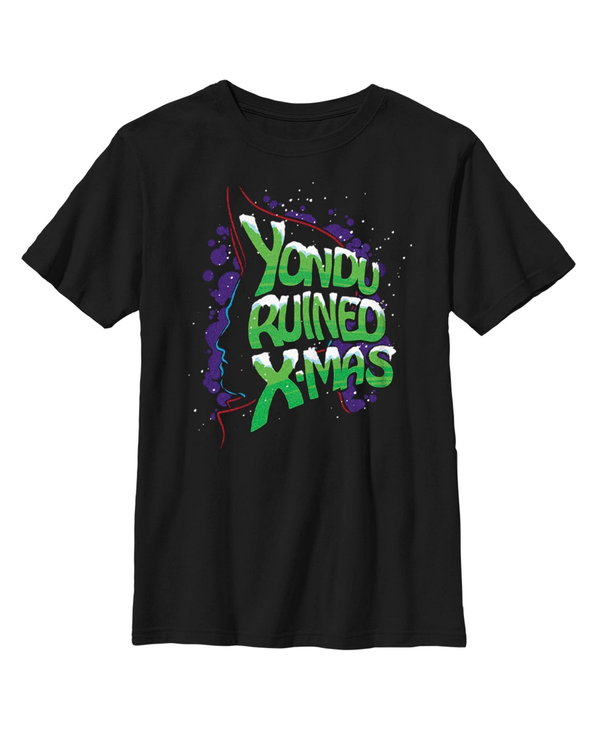 Marvel Boy's Guardians Of The Galaxy Holiday Special Yondu Ruined X-mas Child T-shirt In Black