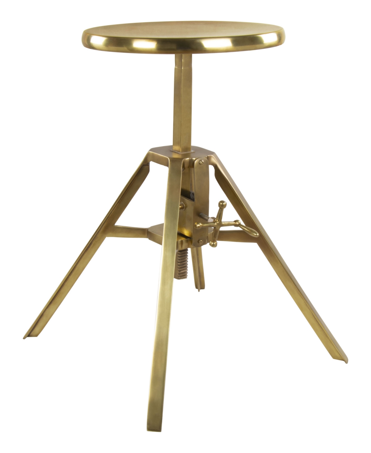 Zuo Modern Mercy Stool In Antique-like Brass