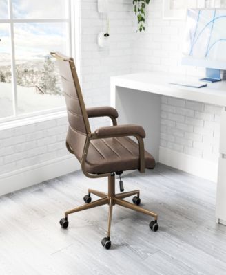 41" Steel, Polyurethane Auction Swivel Base Office Chair