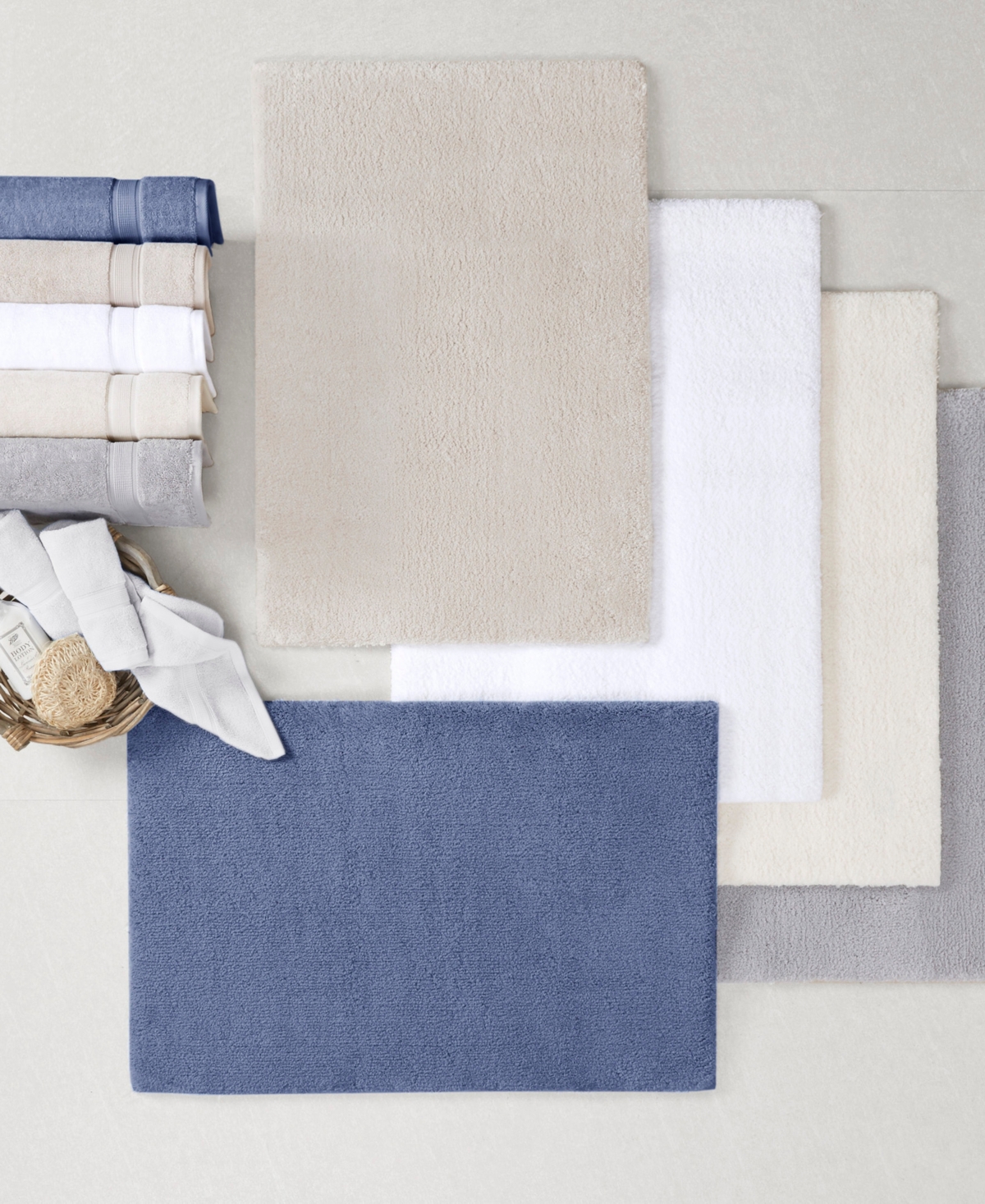 Madison Park Signature Marshmallow Bath Rug, 20" X 30" In Blue