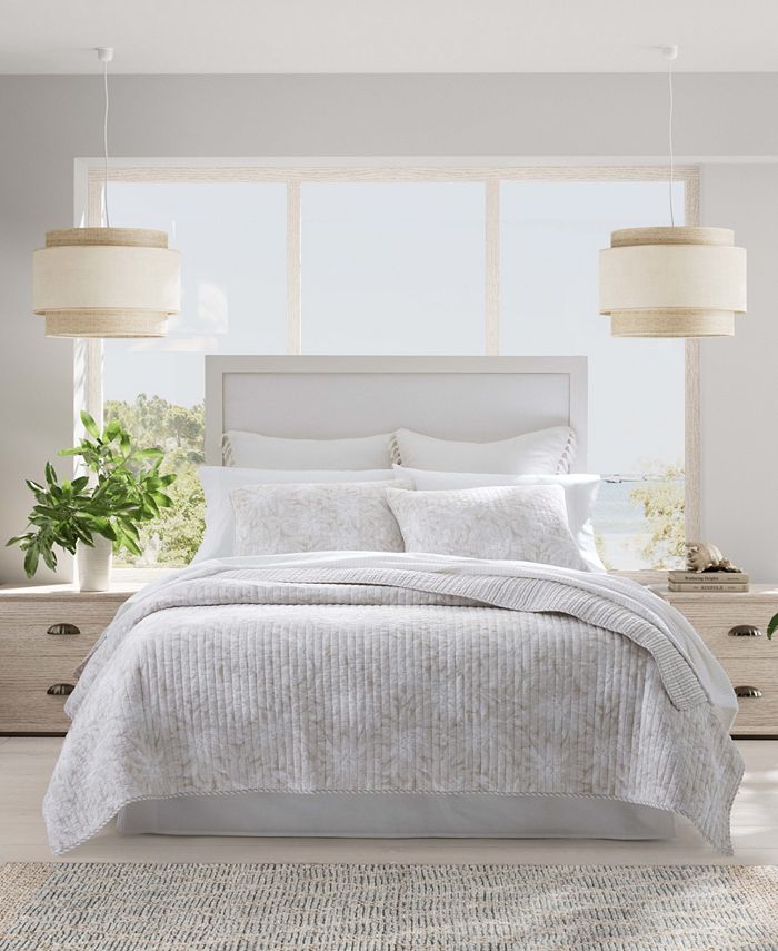 Tommy Bahama Home Makena Cotton Reversible 3 Piece Quilt Set, Full