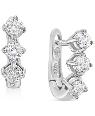 Diamond Trio Earrings (1 ct. t.w.) in 14k White Gold 