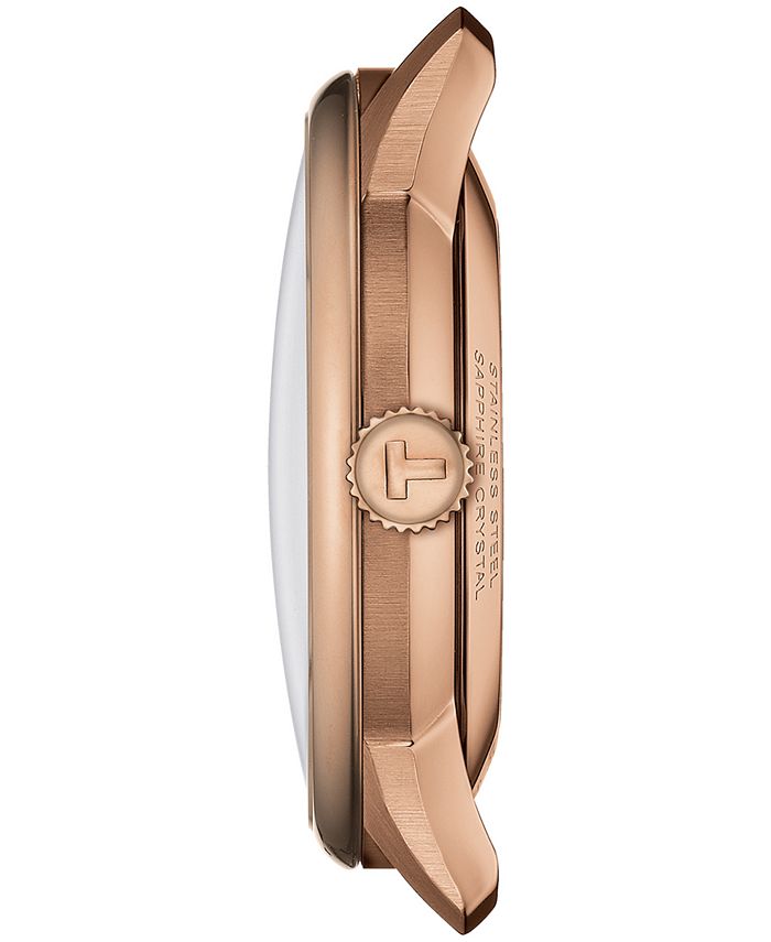 Tissot Chemin Des Tourelles Powermatic 80 Lady Brown Dial Brown Leather Strap Watch For Women - T099.207.36.448.00