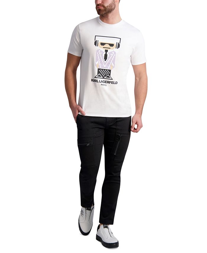 KARL LAGERFELD PARIS Men's SlimFit Textured Kocktail Karl Logo Graphic