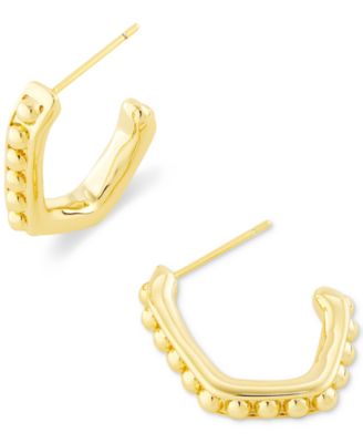 Kendra Scott - Rhodium-Plated Granulated C-Hoop Earrings