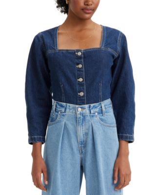 Levi's - Women's Milo Cotton Denim Square-Neck Blouse