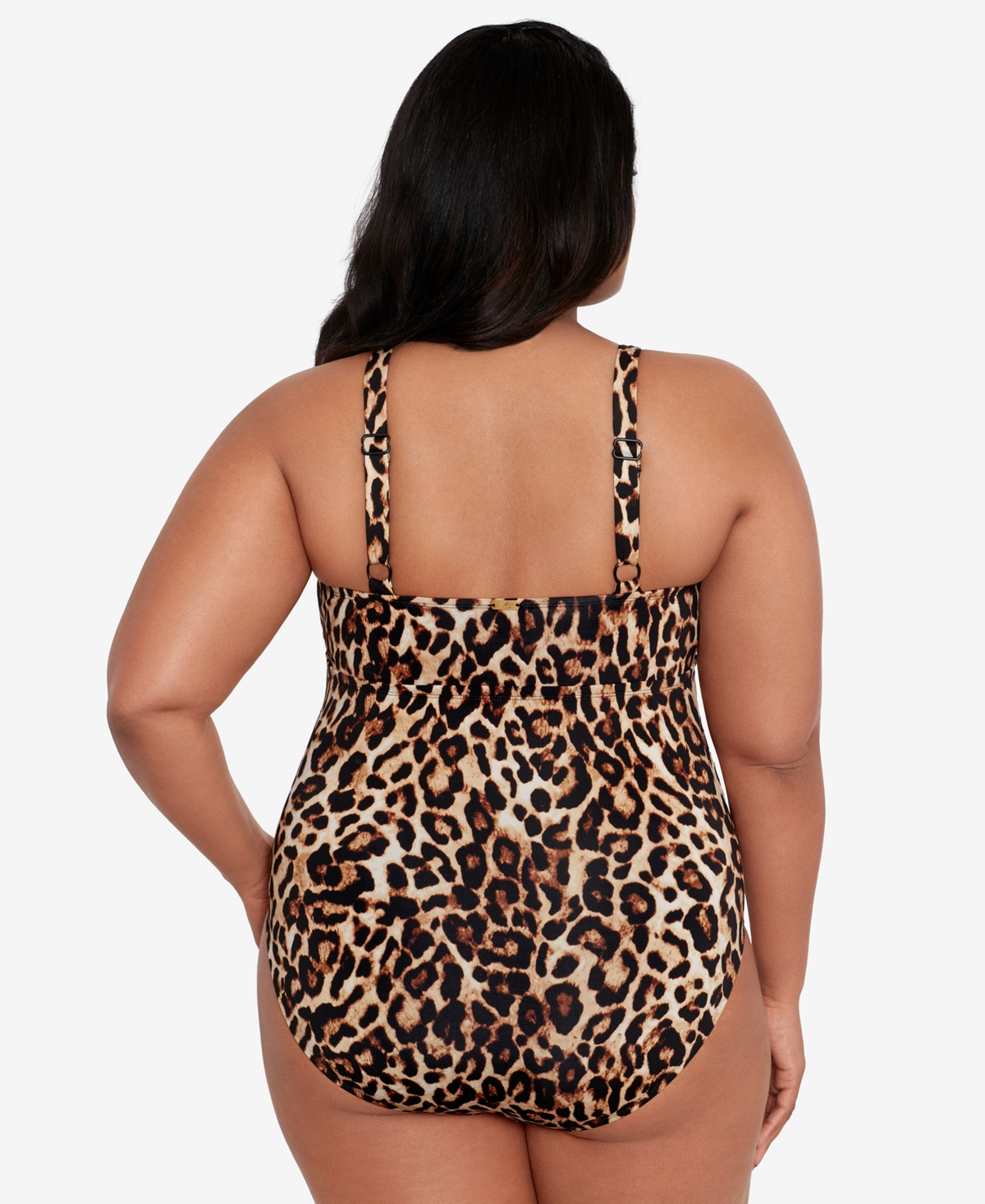 Shop Lauren Ralph Lauren Plus Size High-neck One-piece Swimsuit In Leopard