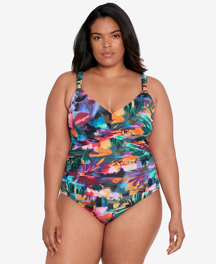 Lauren Ralph Lauren Plus Size Shirred One-Piece Swimsuit & Reviews -  Swimsuits & Cover-Ups - Plus Sizes - Macy's
