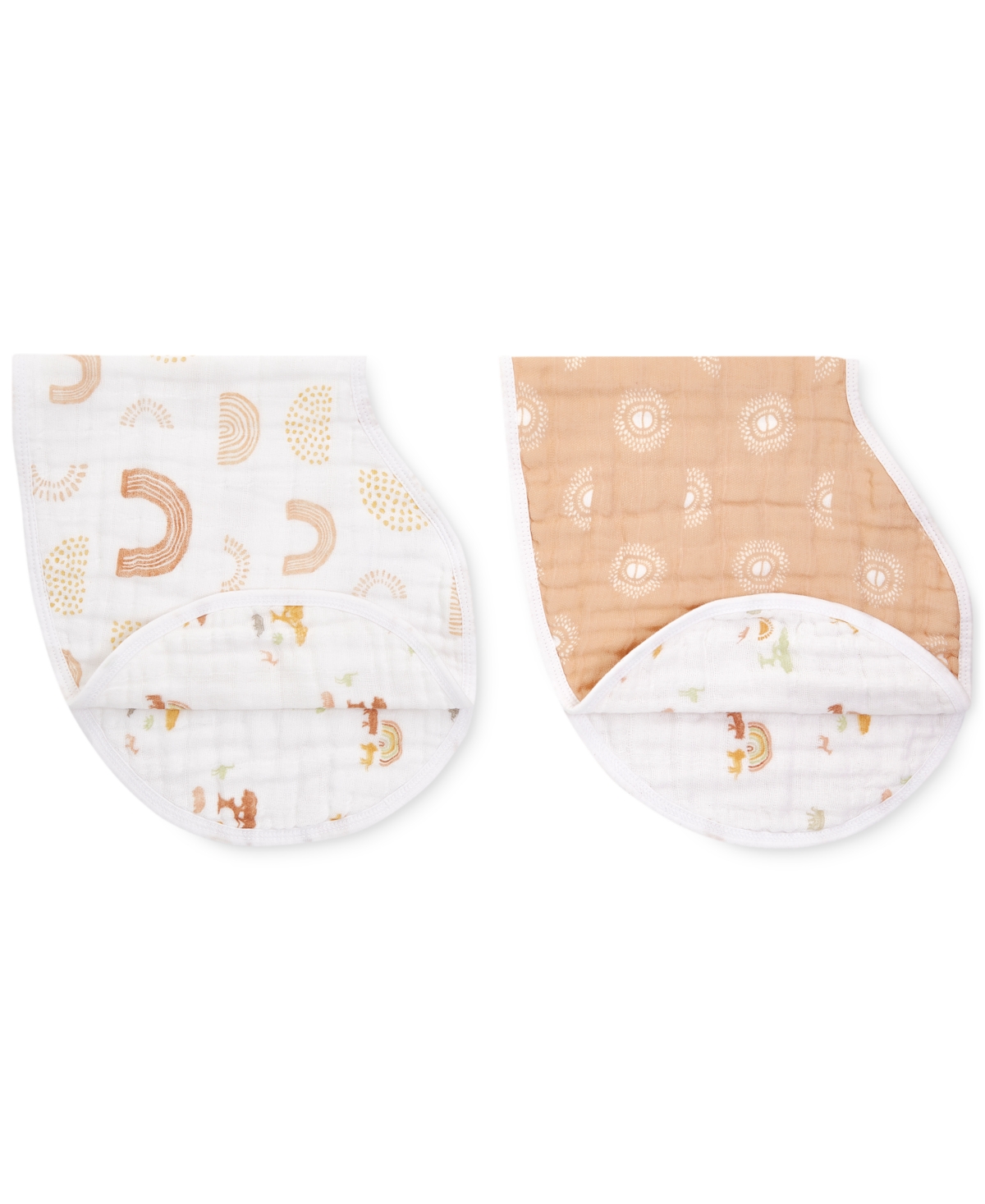 Aden By Aden + Anais Baby Keep Rising Burpy Bib, Pack Of 2 In Tan