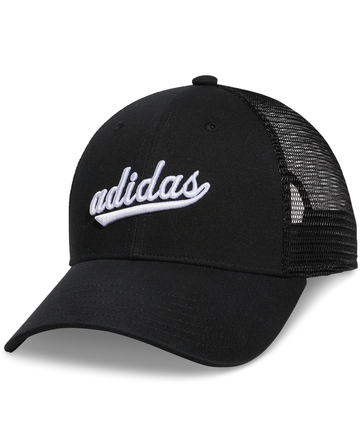 adidas Women's Embroidered Logo Mesh Trucker Hat -white