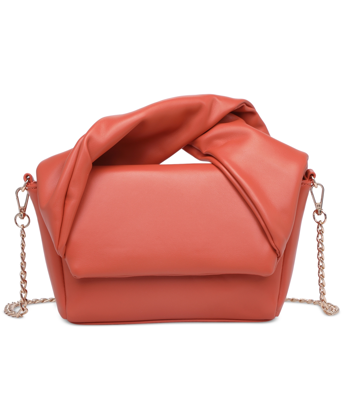 Urban Expressions Odette Twist Top Handle Bag In Tangerine