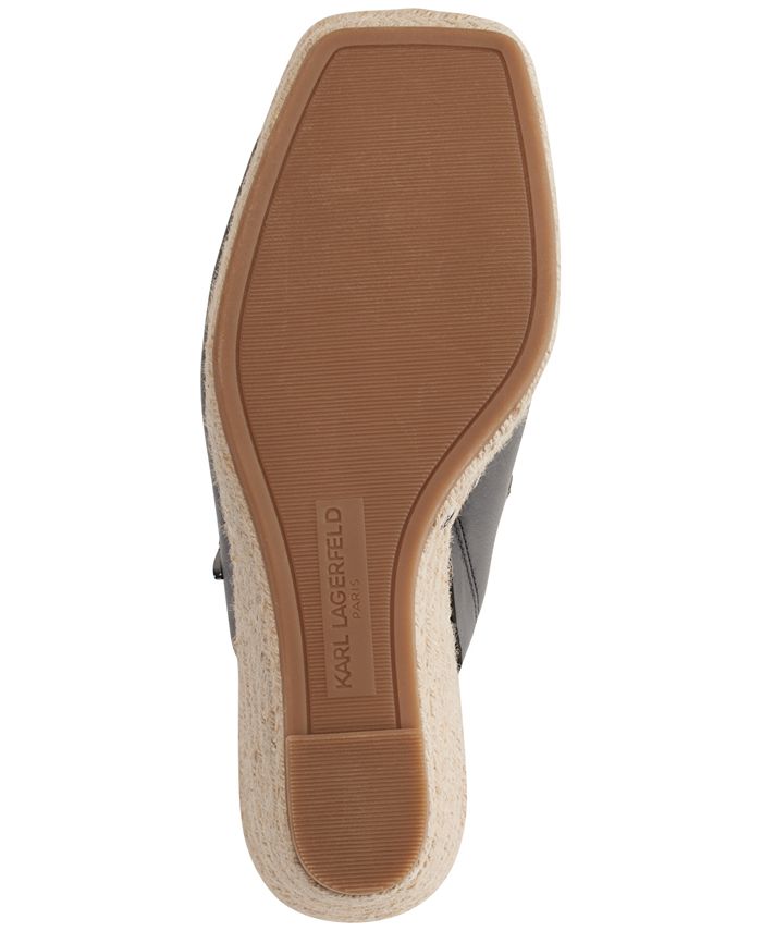 KARL LAGERFELD PARIS Women's Corissa Pins Espadrille Platform Wedge