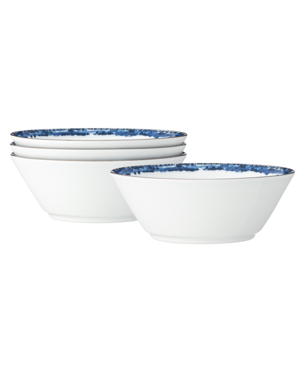 Noritake Rill 4 Piece Fruit Bowl Set, Service For 4 In Blue