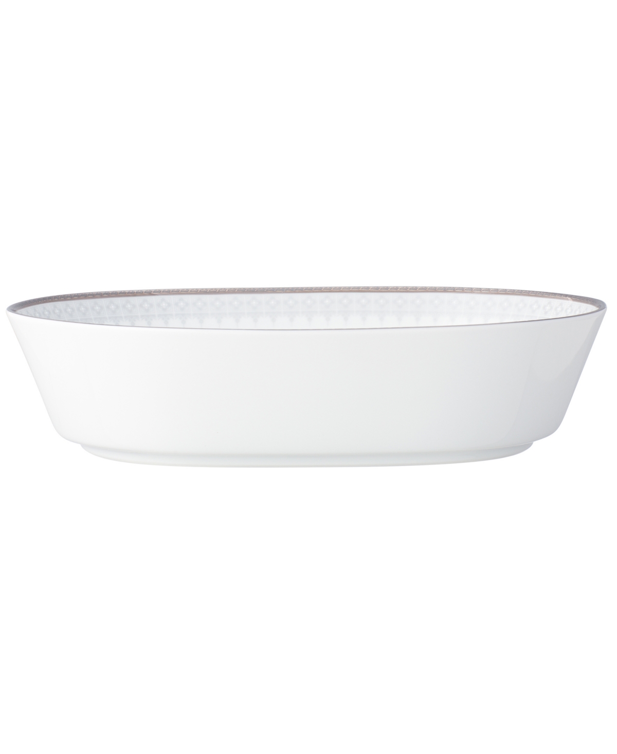 Noritake Silver Colonnade Oval Vegetable Bowl In White