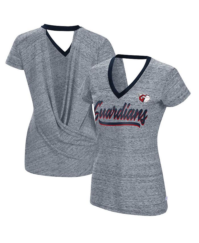 Touch Women's Navy Cleveland Guardians Halftime Back Wrap Top V-Neck T-shirt  - Macy's