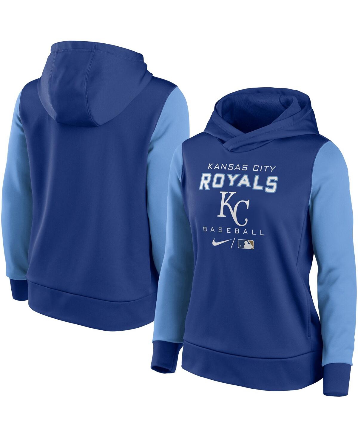 Nike Women's  Royal, Light Blue Kansas City Royals Authentic Collection Pullover Hoodie In Royal,light Blue