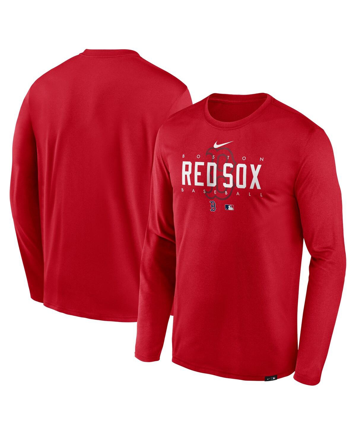 Nike Men's  Red Boston Red Sox Authentic Collection Team Logo Legend Performance Long Sleeve T-shirt