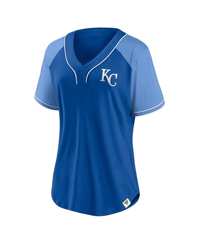 Fanatics Women's Royal Kansas City Royals Bunt Raglan VNeck Tshirt