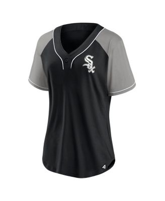 Women's Black Chicago White Sox Ultimate Style Raglan V-Neck T-shirt