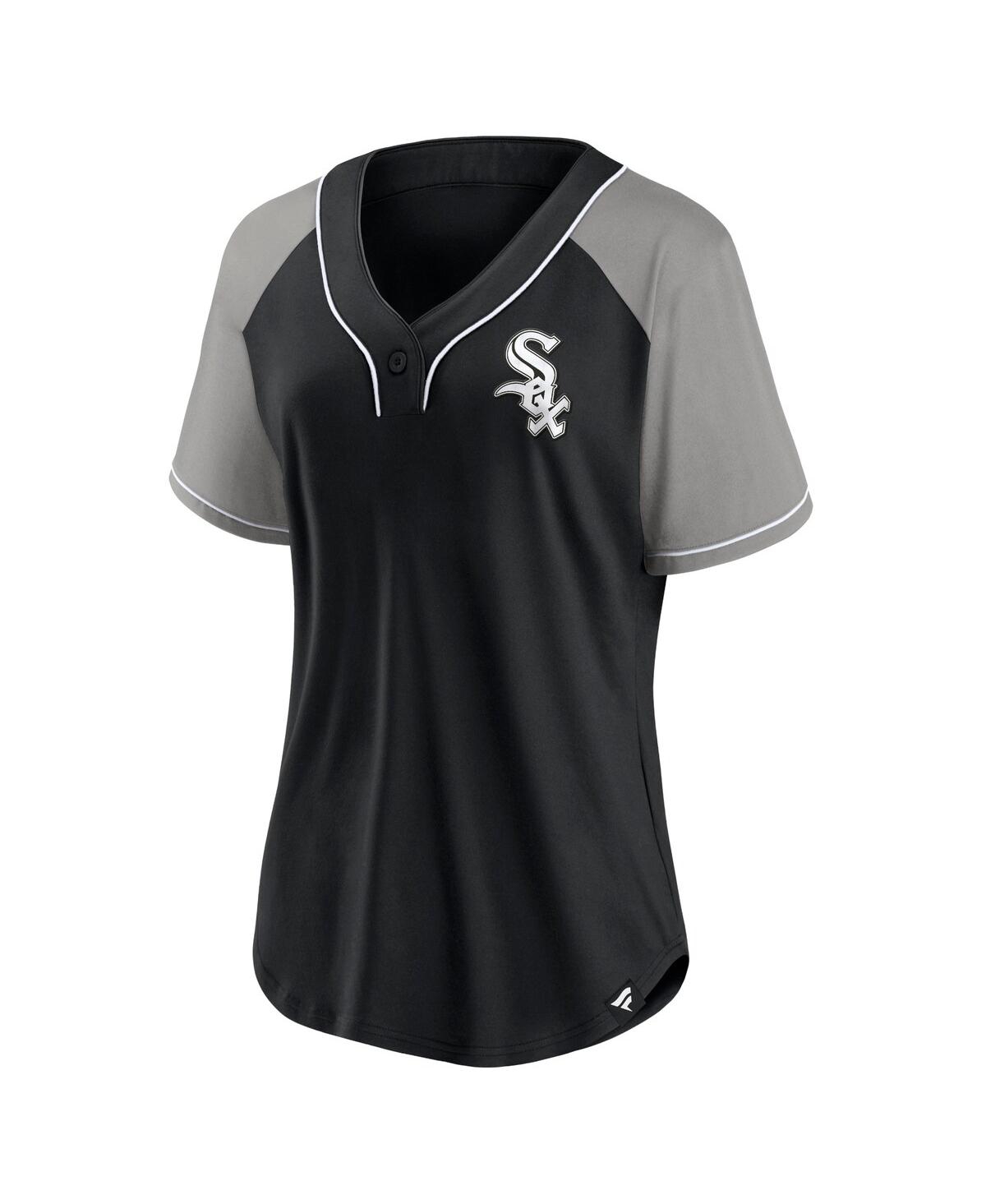 Shop Fanatics Women's  Black Chicago White Sox Ultimate Style Raglan V-neck T-shirt