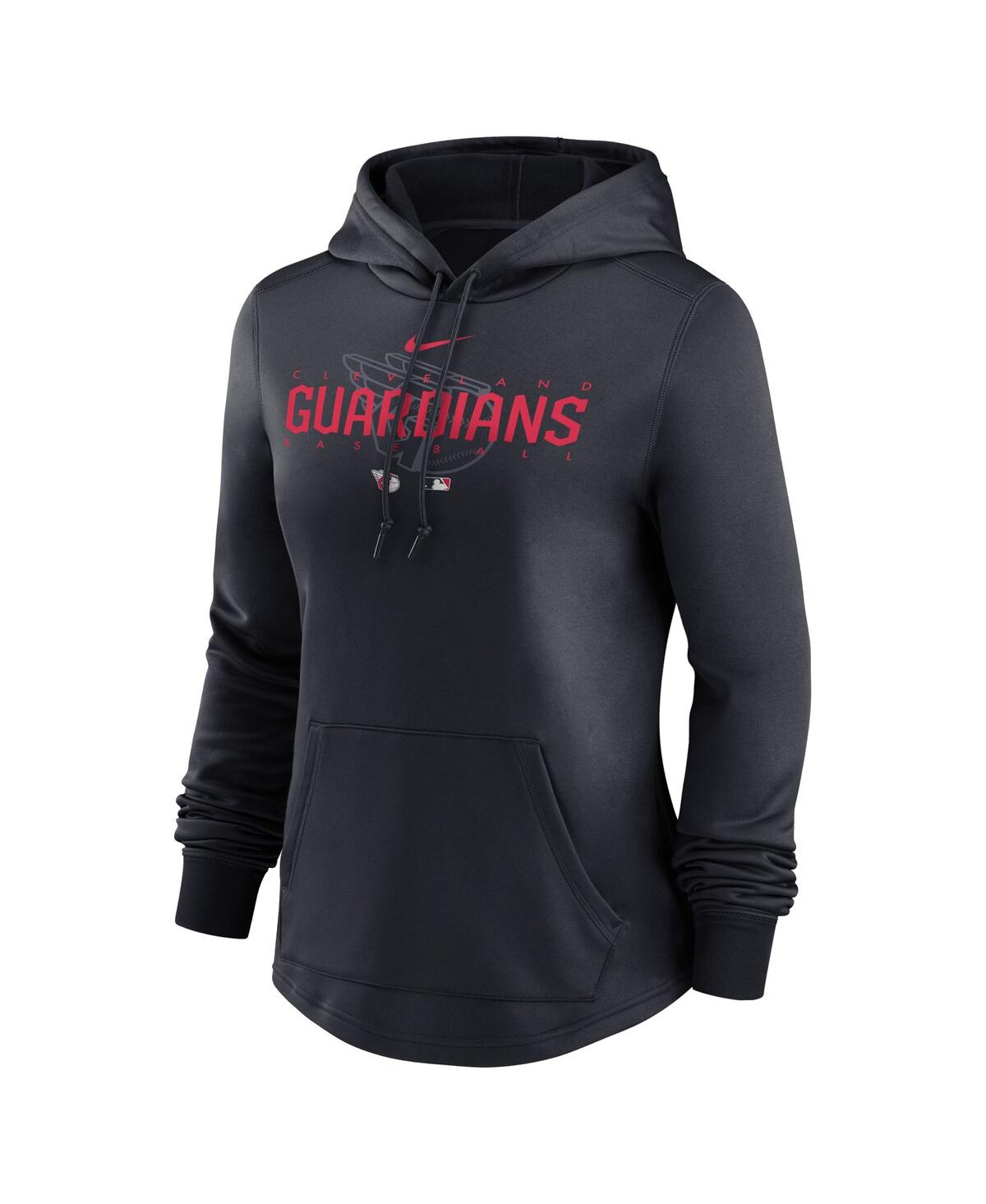 Nike Women's  Navy Cleveland Guardians Authentic Collection Pregame Performance Pullover Hoodie In Navy
