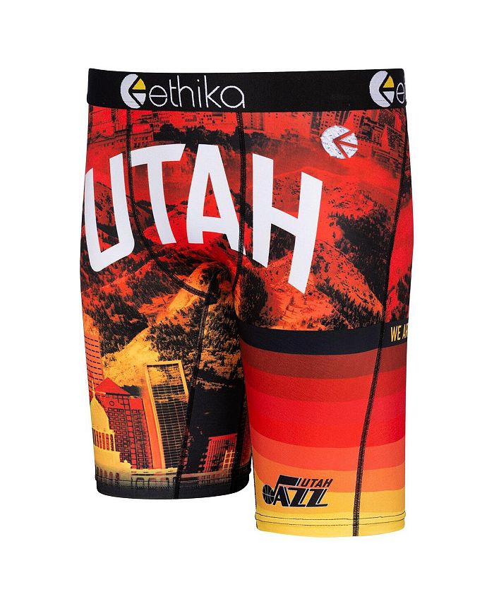 Ethika Men's Black, Red Utah Jazz 2021/22 City Edition Boxer Briefs