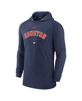Men's Heather Navy Houston Astros Authentic Collection Early Work Tri-Blend Performance Pullover Hoodie
