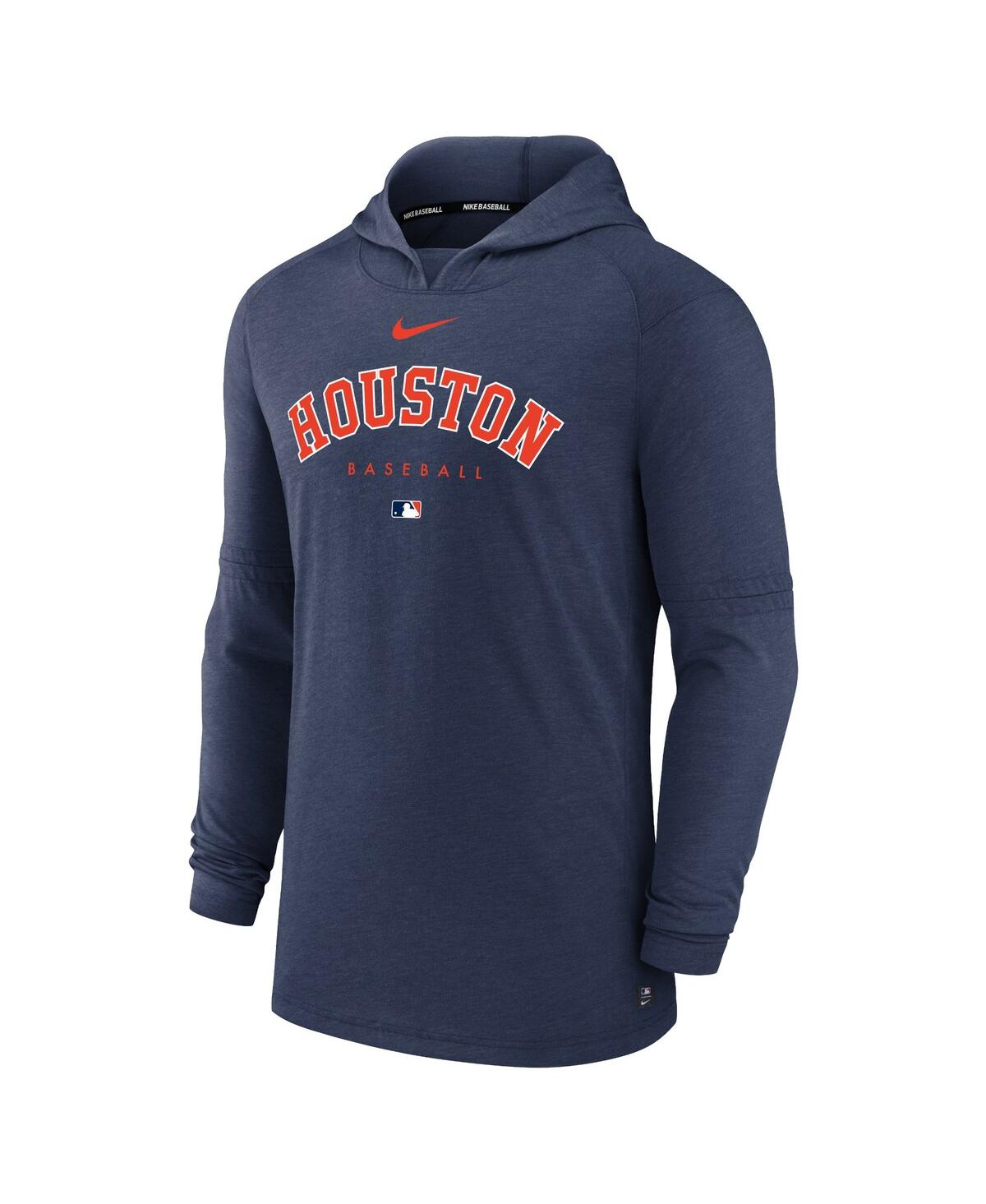 Men's NikeHouston Astros Authentic Collection Early Work Tri-Blend Performance Pullover Hoodie - Heather Navy