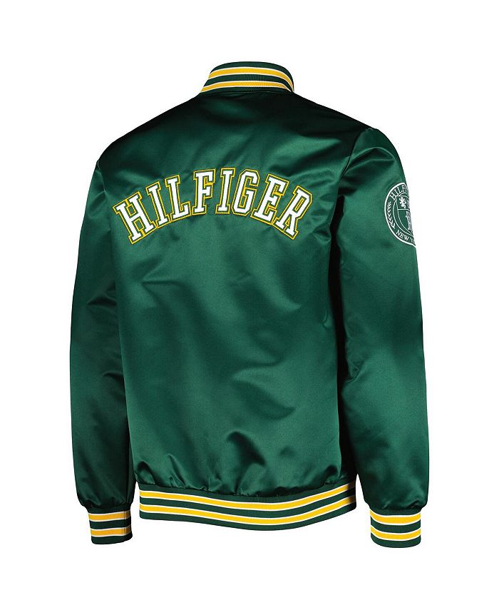 Tommy Hilfiger Men's Green Green Bay Packers Elliot Varsity Full-Snap ...