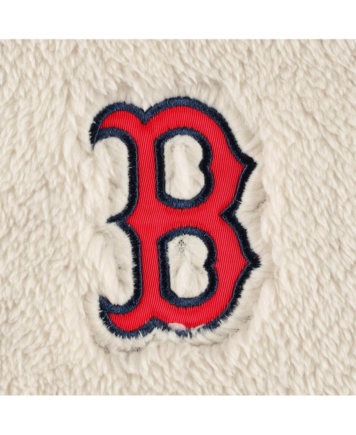 G-iii 4her By Carl Banks Women's  Oatmeal, Navy Boston Red Sox Shuffle It Raglan Full-zip Hoodie In Oatmeal,navy