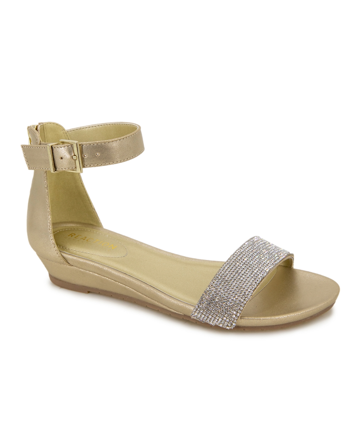 Kenneth Cole Reaction Women's Great Viber Jewel Wedge Sandals In Soft Gold