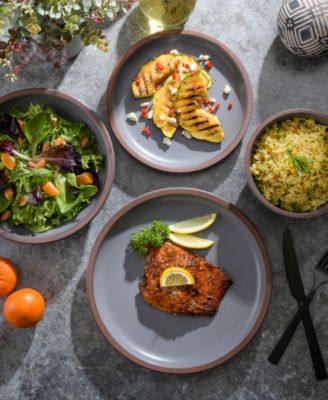 Elite Lagos Double Bowl-16 Piece Dinnerware Set,  Service for 4