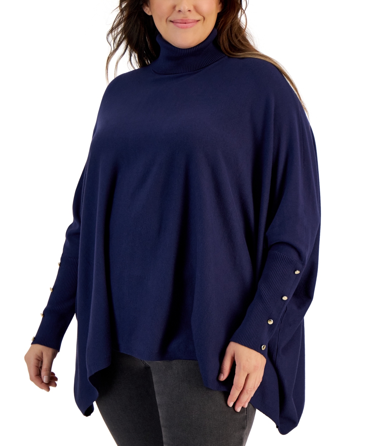 Plus size turtleneck poncho store