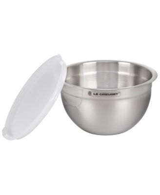 Le Creuset Set Of 3 Stainless Steel Mixing Bowls With Lids - Macy's