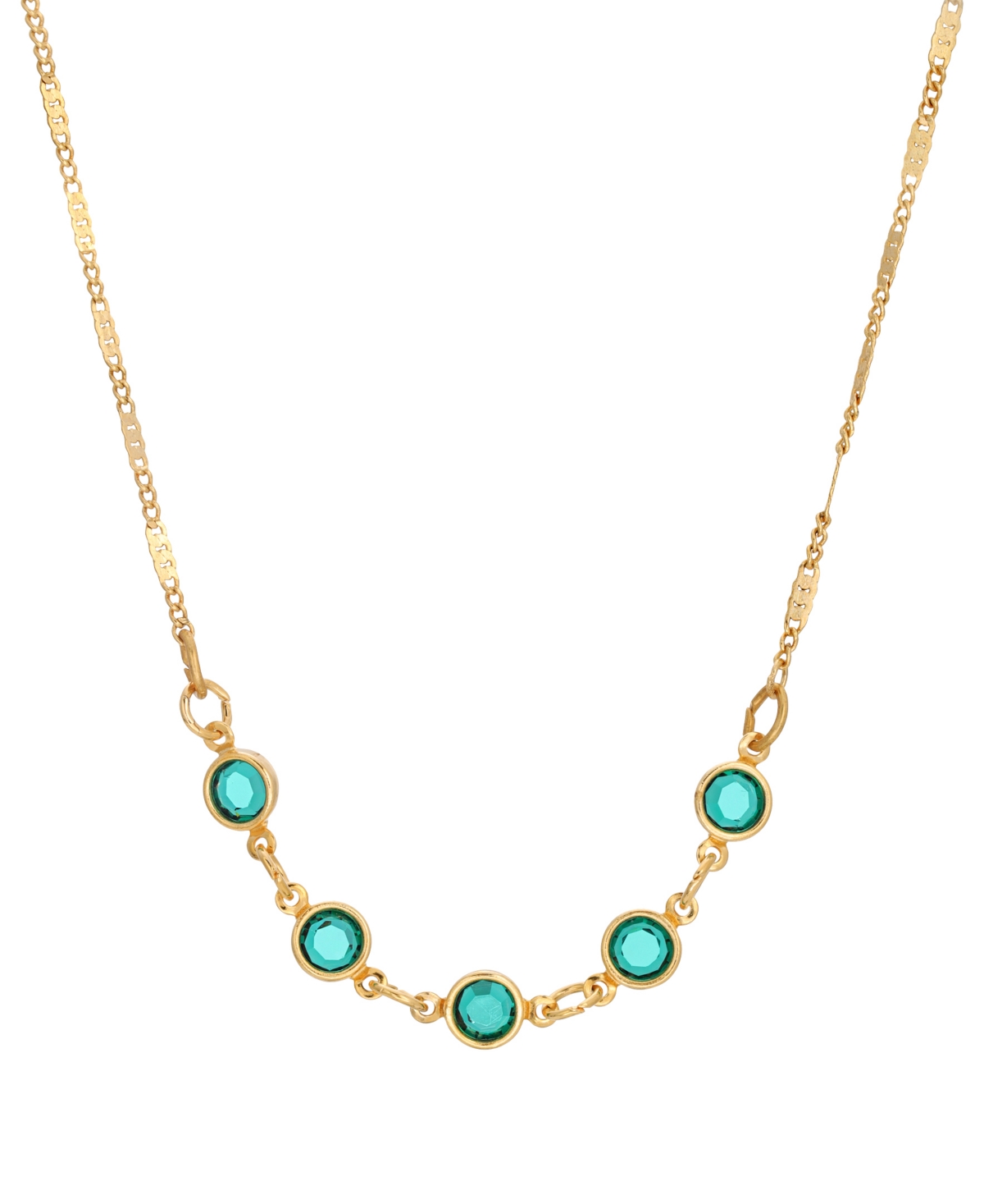 2028 Crystal Green Channel Necklace