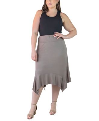 Plus Size Elastic Waist Handkerchief Skirt