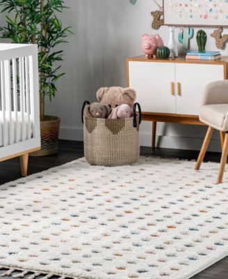 Loft Behati Polka Dot Kids Tasseled Area Rug