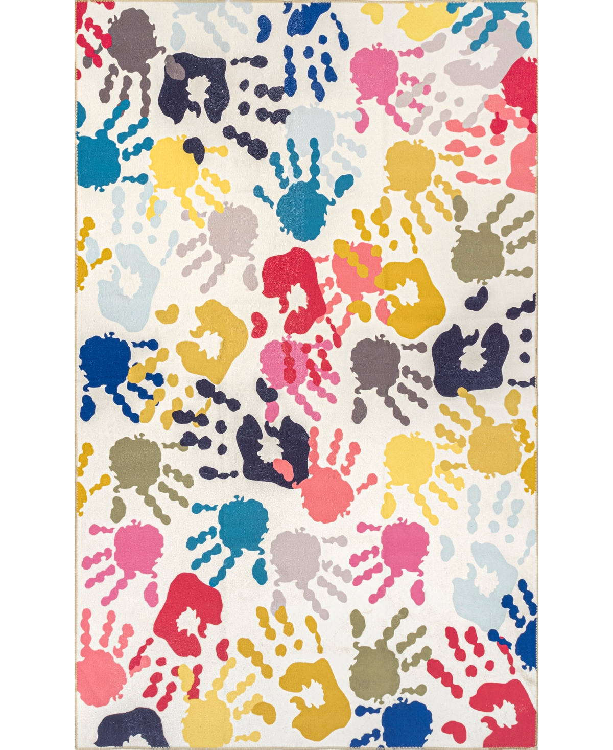 Nuloom Aurora Pinkie Washable Handprint Kids 3' X 5' Area Rug In Multi