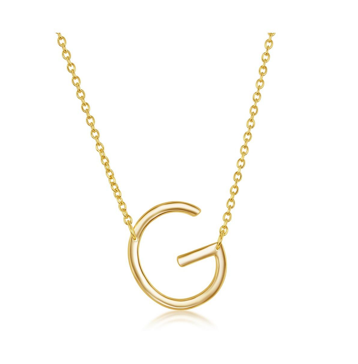 Sterling Silver 14k Gold Plated Sideways Initial Necklace - Gold g