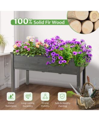 Wooden Raised Vegetable Garden Bed Elevated Grow Vegetable Planter