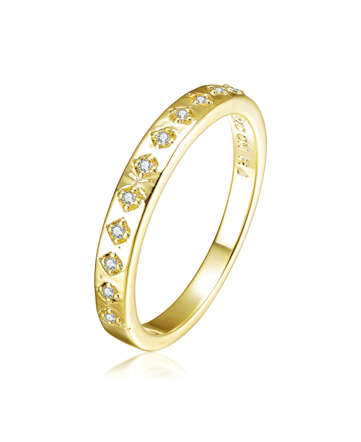 Ra 14K Gold Plated Cubic Zirconia Band Ring - Gold